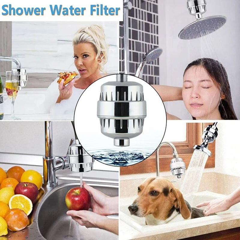 15/20 Stufen Hochleistungs-Duschwasserfilter zur Entfernung von Chlorfluorid, schwere Metalle, gefiltert, erweicht hartes Wasser für Duschkopf
