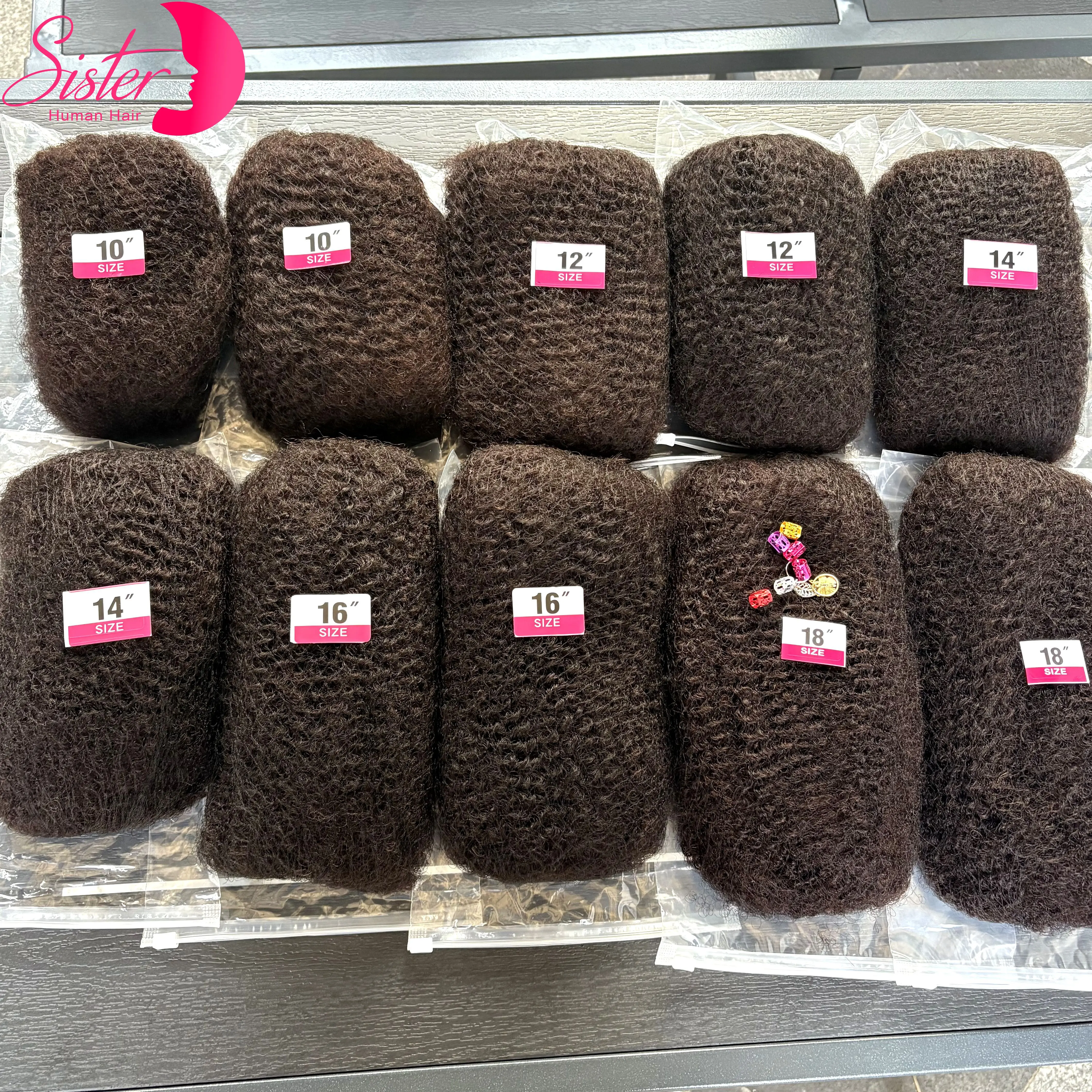 10-18 Polegada 4c afro kinky extensões de cabelo humano em massa sem trama 30 ou 50 g/pacote brasileiro remy em massa para locs micro torção trança cabelo