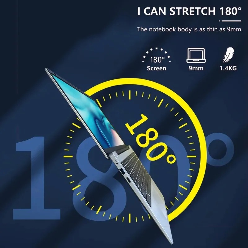 2025 Laptop do nauki biurowej Windows 11 Intel J4025 180 ° Składany, smukły laptop dla graczy 12 GB pamięci RAM 512 GB 1 TB SSD 1920*1080
