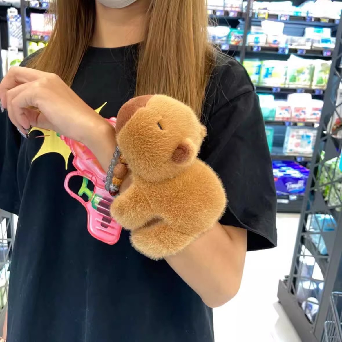 ใหม่น่ารัก Kawaii Capybara สัตว์ Slap Snap Wrap สายรัดข้อมือสร้อยข้อมือ Capybara Plush Hand แหวนสายรัดข้อมือของเล่นเด็กวันเกิด