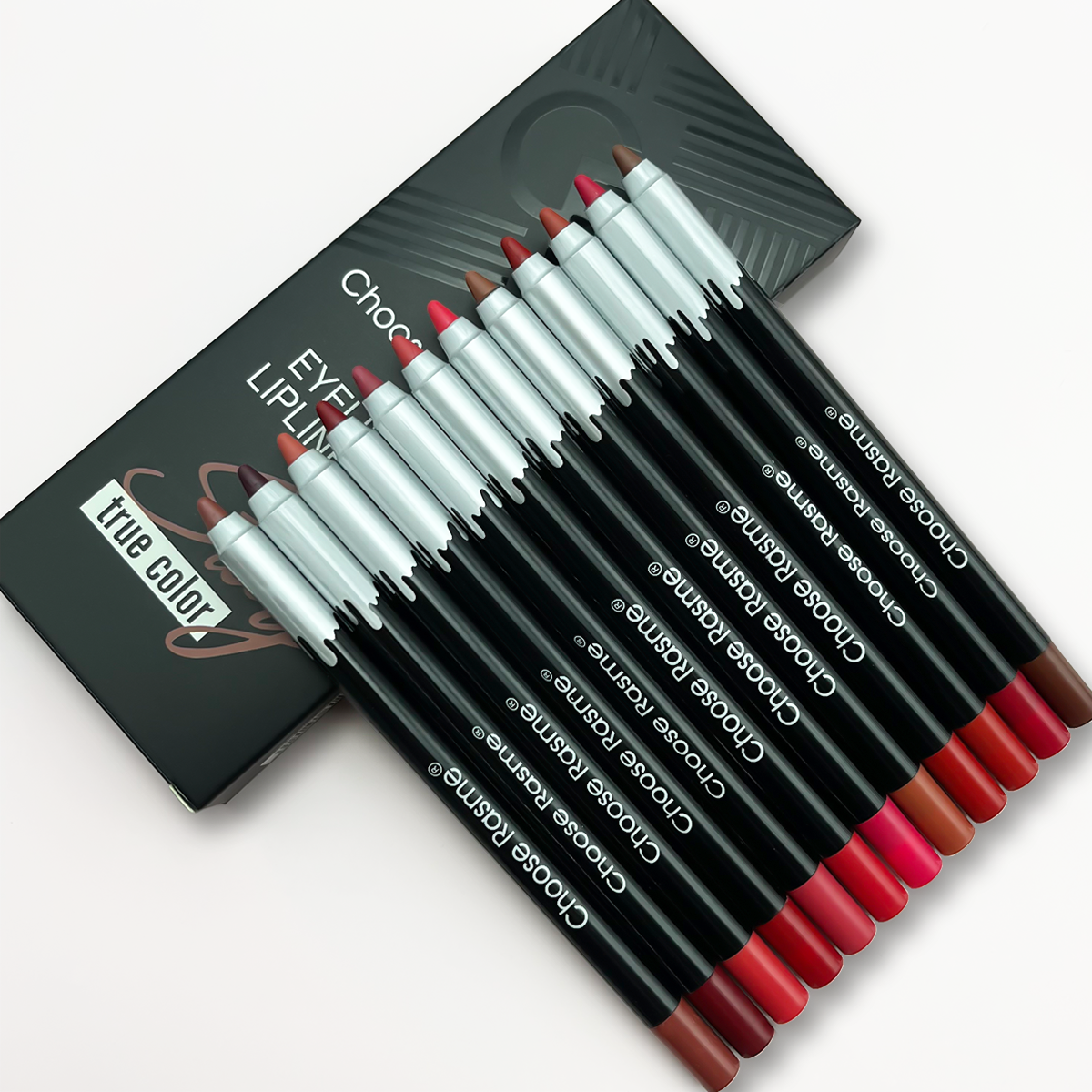 Matte Lip Liners Set, 12 cores sortidas, Gift Set, de longa duração, 12 pcs