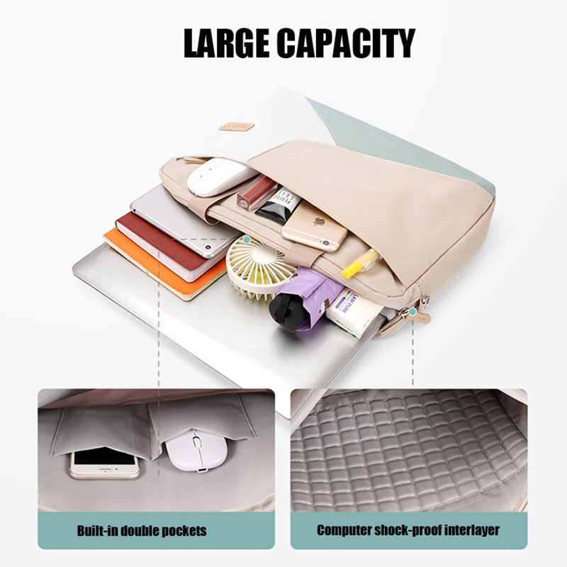 Xnyocn bolsa para laptop, bolsa durável de 15.6 polegadas com alça para notebook, capa protetora para hp dell macbook ultrabook