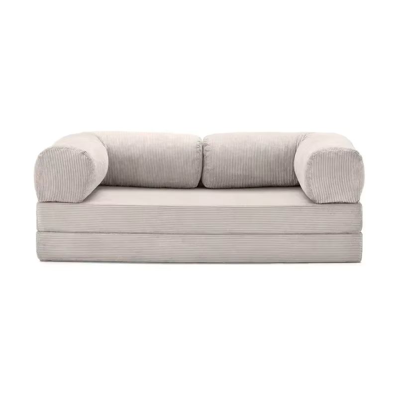 EU warehouse European retro high-end corduroy sofa vacuum compression folding sofa bed can be customized living room bedroom fur