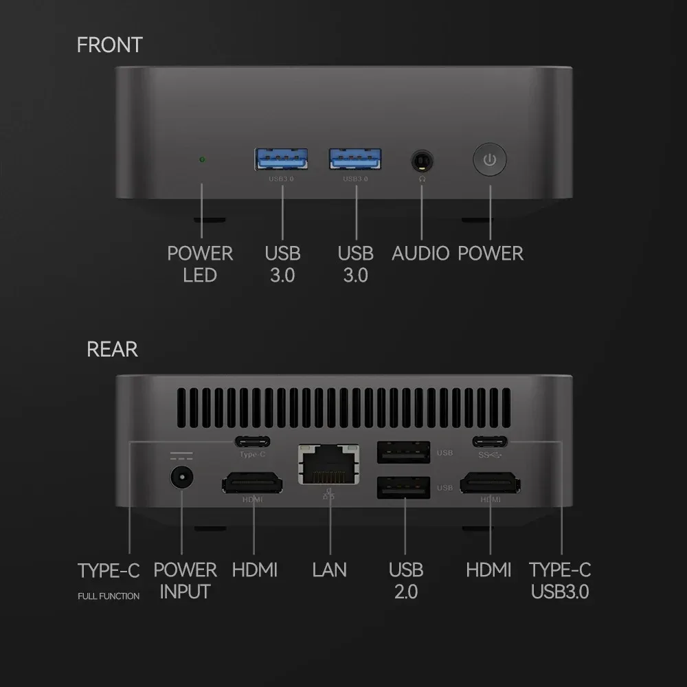 Gaming Mini Pc Intel Celeron N5095a Windows 11 Pro 16Gb Ddr4 1Tb Ssd Wifi 6 M.2 Uhd Graphics 1000Mbps Draagbare Mini-Pc Desktop