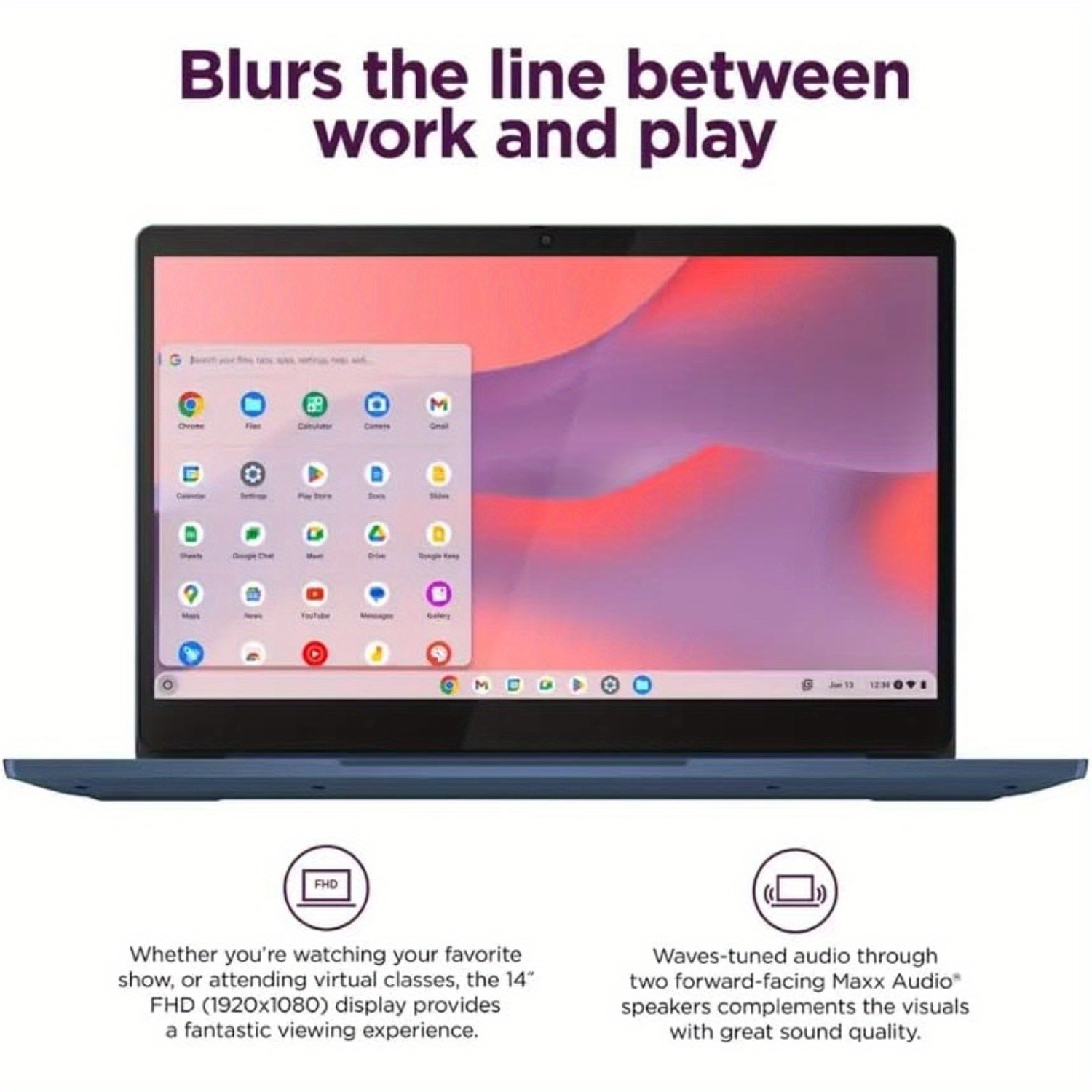 Lenovo IdeaPad Slim 3 14'' Full HD Chromebook,MediaTek Kompanio 520,4GB RAM,320GB Storage(64GB eMMC+256GB SD Card),Chrome OS