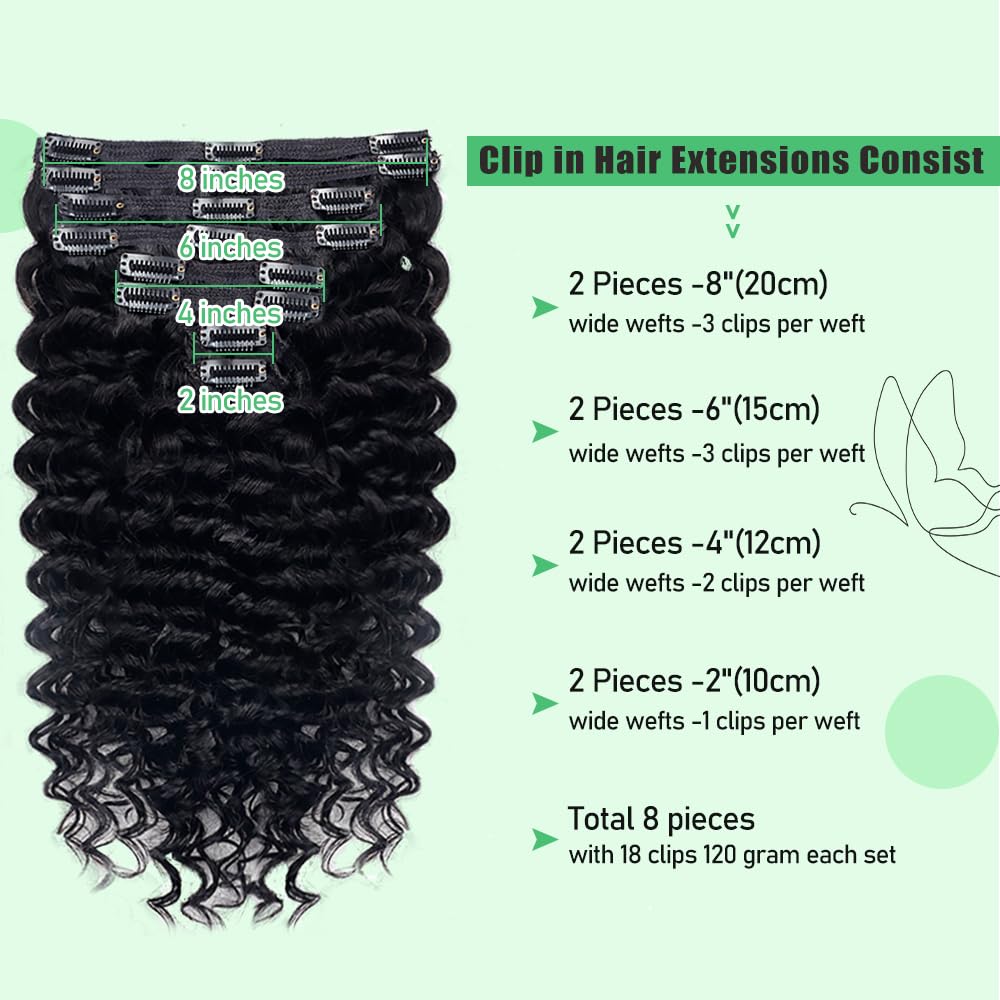 Extensions de Cheveux Naturels Brésiliens Remy à réinitialisation pour Femme Africaine, 8 Pièces