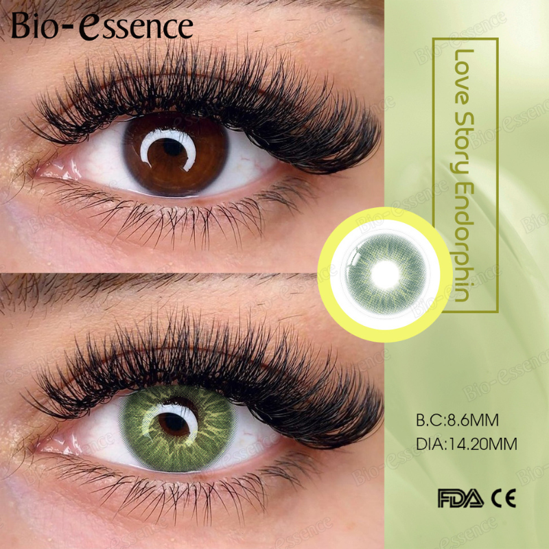 Bio-essence 1 par de lentes de contacto de colores para ojos lentes de ojos azules lentes de contacto verdes lentes grises lentes de ojos grandes envío gratis