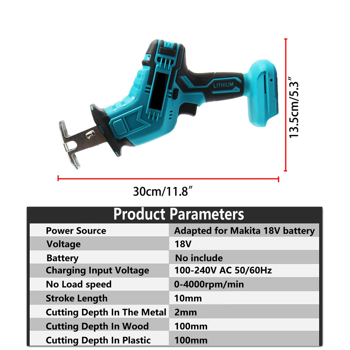 Sega alternativa elettrica a batteria da 100mm 3000 giri/min sega elettrica per utensili da taglio per legno in metallo a velocità variabile per batteria Makita 18V