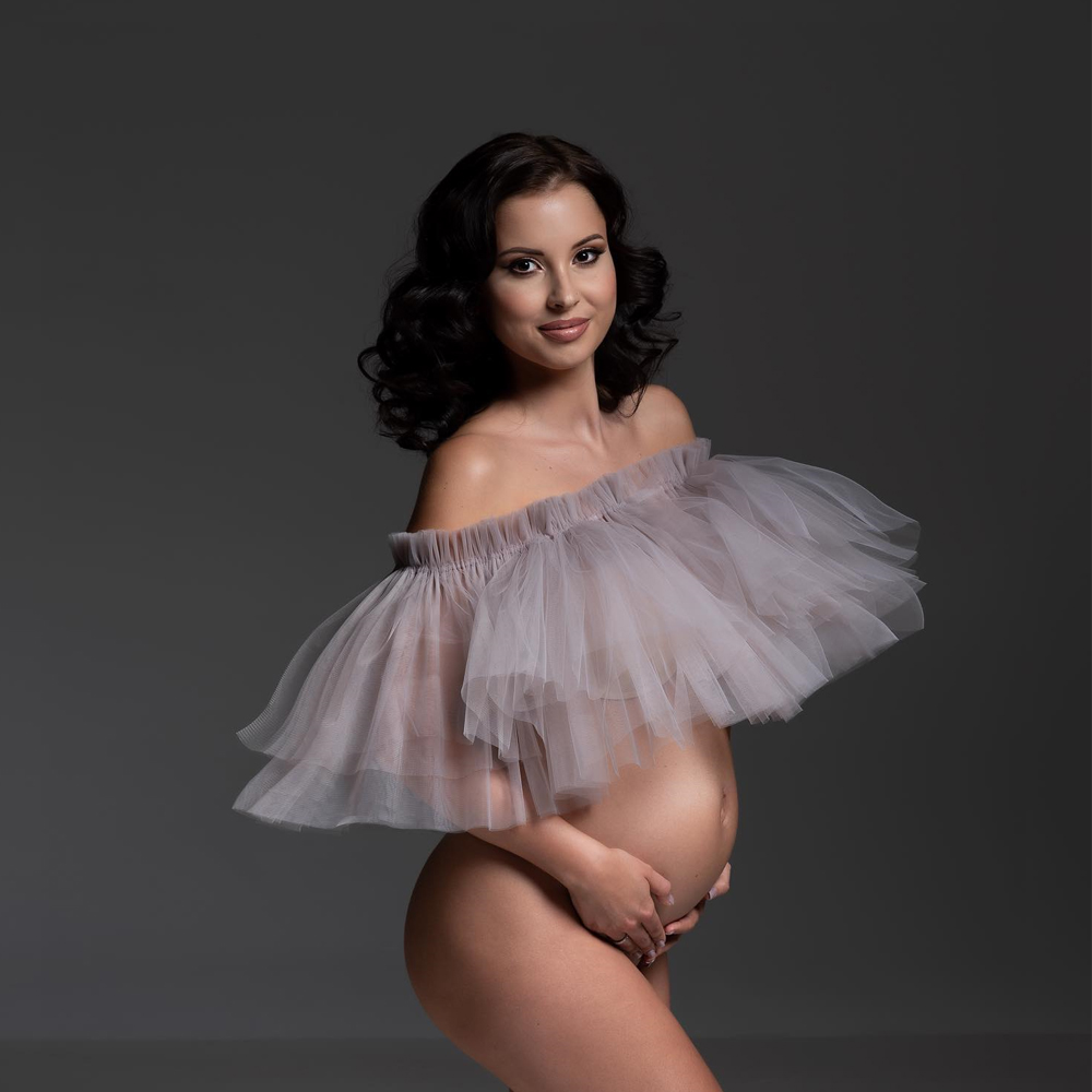Vestidos de fotografía de maternidad gasa transparente jersey sin tirantes capa pequeña capa embarazo mujeres accesorios para sesión de fotos