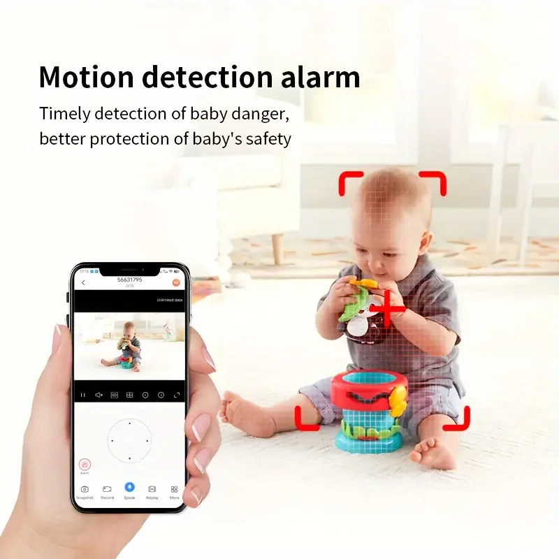 Rilevamento pianto ad alta definizione per interni WiFi da 4 MP Video baby monitor Visione notturna a colori Telecamera di rete rotante a 360 gradi