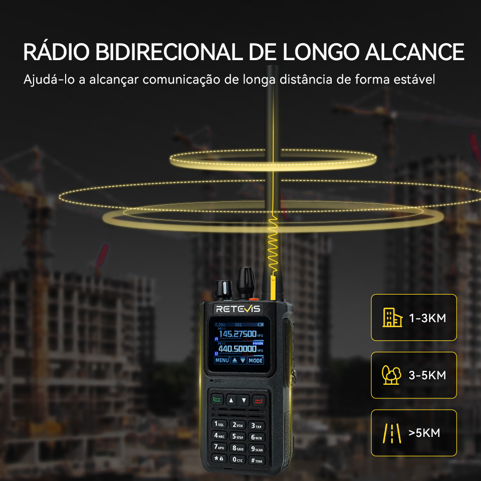 Retevis C1 walkie talkie 5W radio de comunicação de longo alcance camping rádio amador profissional rafio comunicador UHF VHF caça radio portatil recarregável portátil IP67 à prova d'água receiver