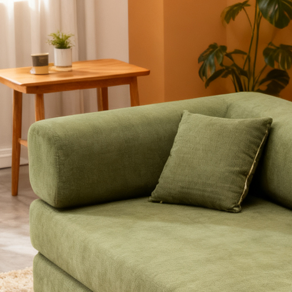 EU warehouse 2025 removable washed corduroy modular compression sofa 200 cm sleeper sofa bed bedroom furniture