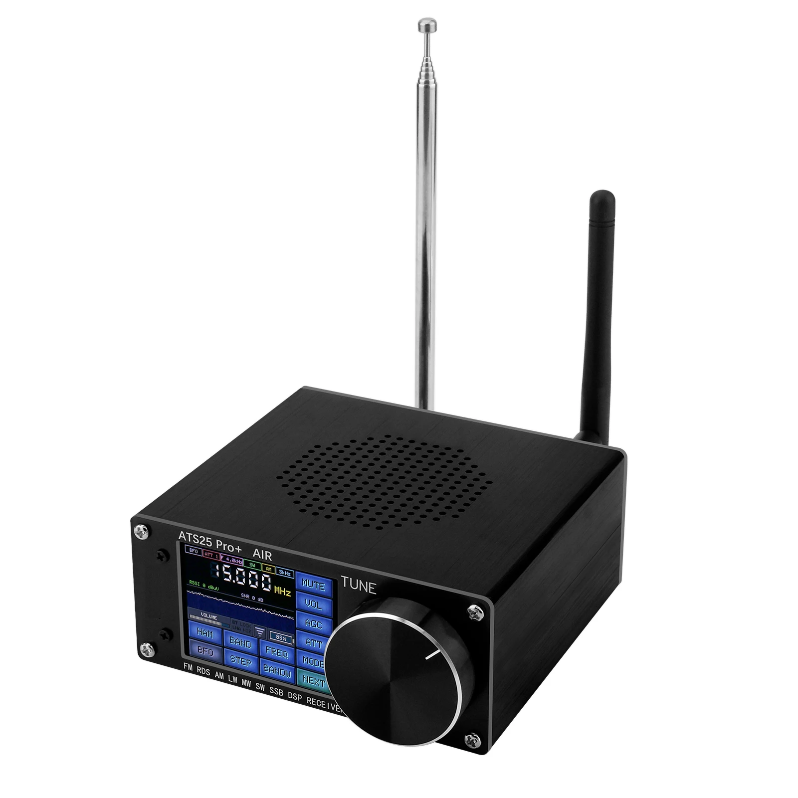 HAMGEEK ATS25 Pro+ FM SW SSB MW LW AIR SDR Receptor Receptor de banda de aviación compatible con Bluetooth Wifi