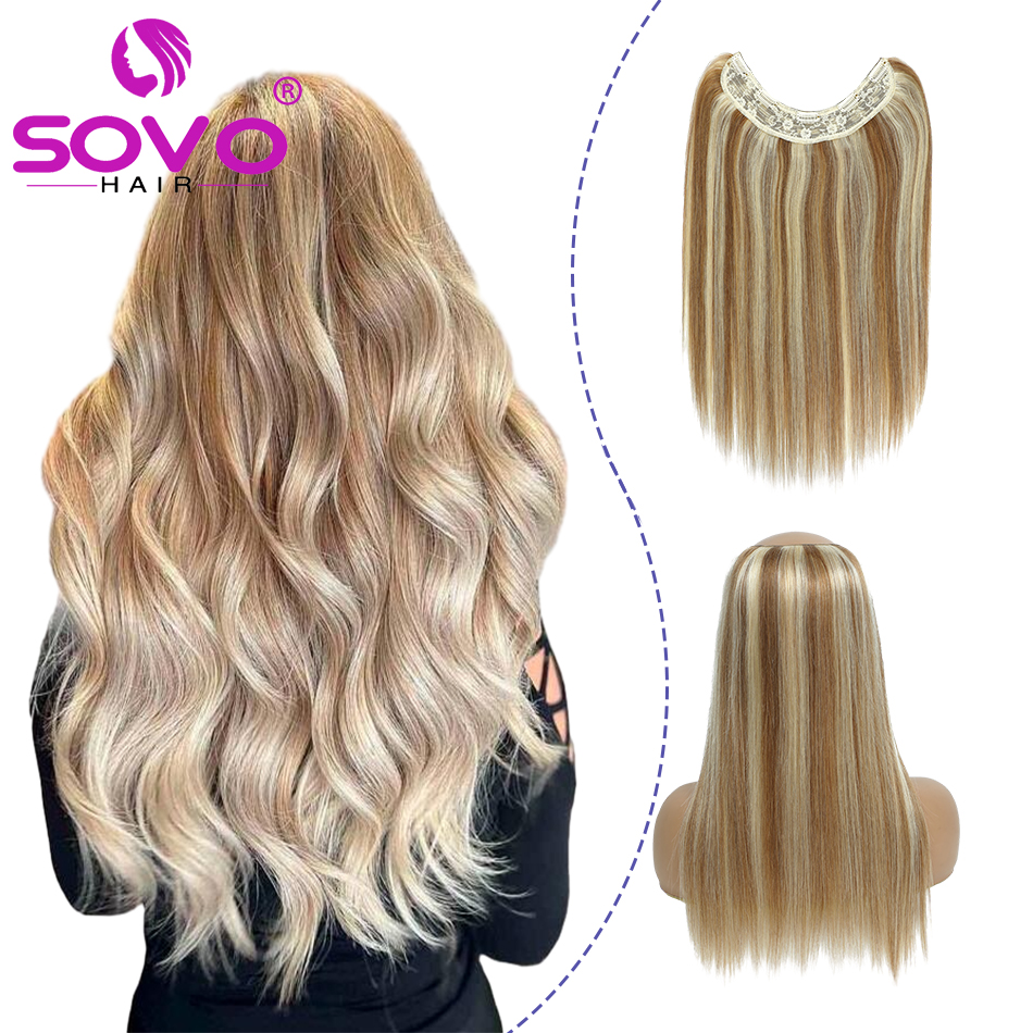 V-förmige Clip-in-Haarverlängerungen, 100 % Echthaar, einteilig, mit 5 Clips, 120 g, Clip-on-Extensions, natürliches Haar, voller Kopf, 35,6–66 cm