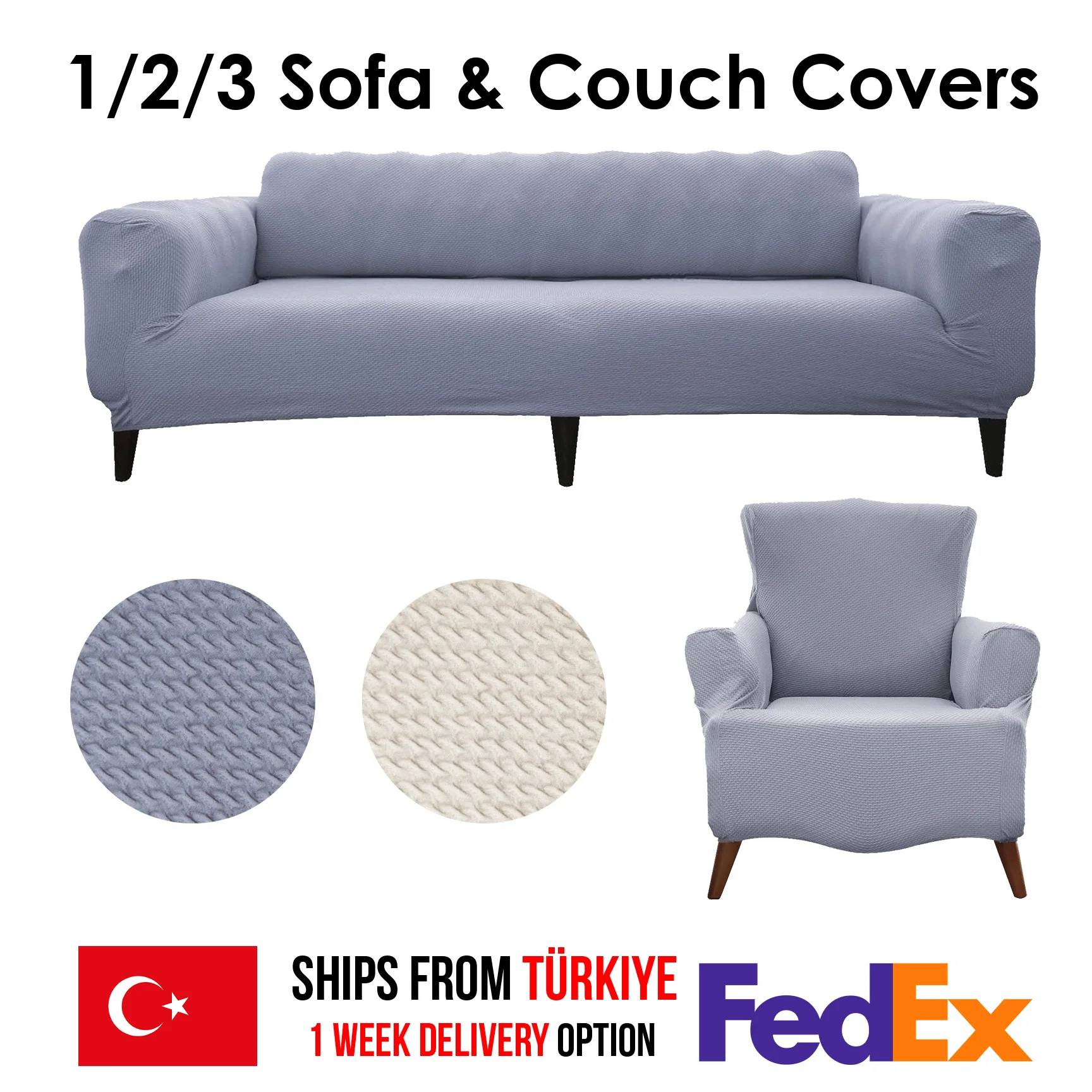Penutup Sofa Elastis Jacquard Penutup Sofa Polos Spandeks untuk 3 Tempat Duduk Sofa Universal Bagian Ruang Keluarga