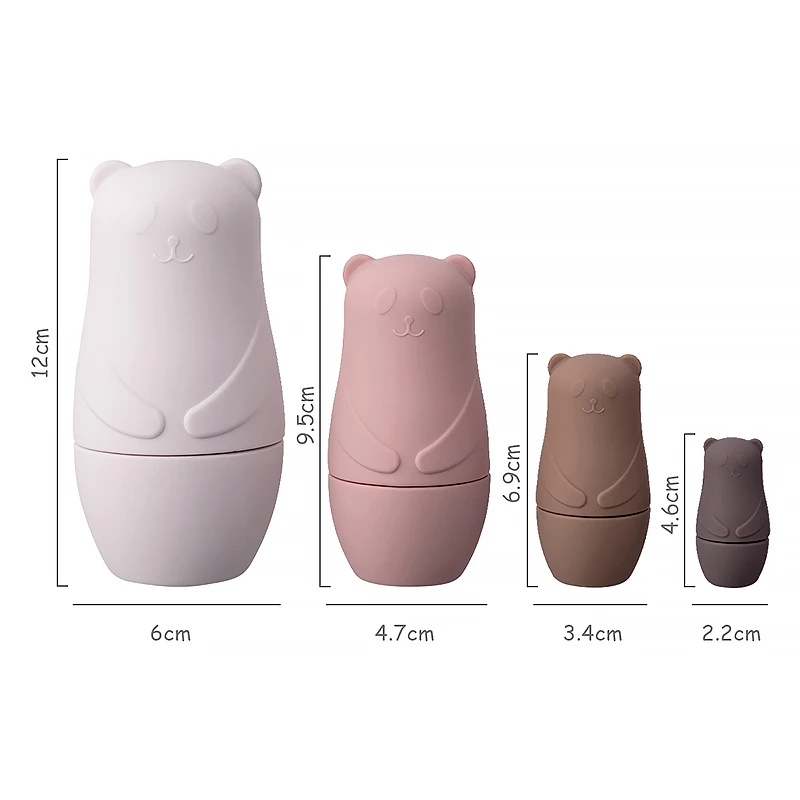 1setMontessori ตุ๊กตาทํารังของเล่นรัสเซีย Matryoshka ตุ๊กตาของเล่นเพื่อการศึกษาเด็กซิลิโคนซ้อนบล็อกตุ๊กตาภายในตุ๊กตา