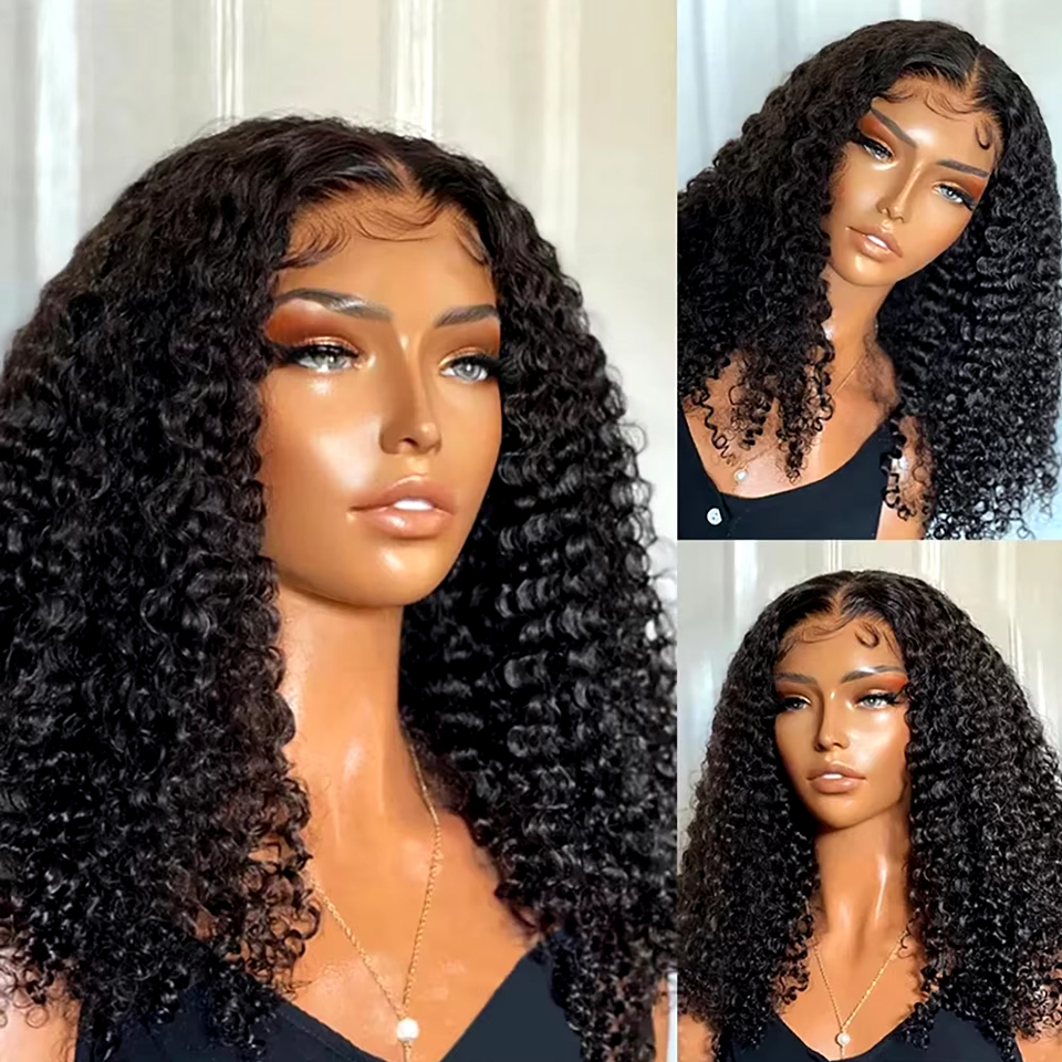 Peluca Bob de onda profunda cabello humano Remy Bob corto 13x4 peluca con malla Frontal transparente peluca Frontal de encaje rizado suelto brasileño 200% de densidad