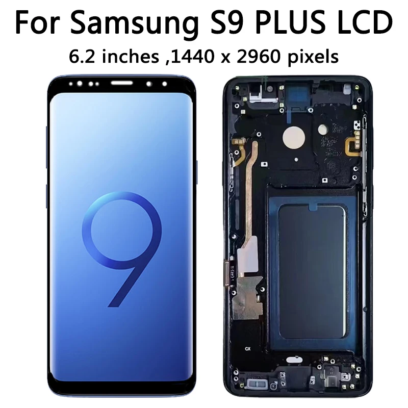 TFT คุณภาพ S9 + LCD สําหรับ Samsung S9 Plus G965 G965F G965U จอแสดงผล LCD Touch Screen Digitizer เปลี่ยนกรอบ