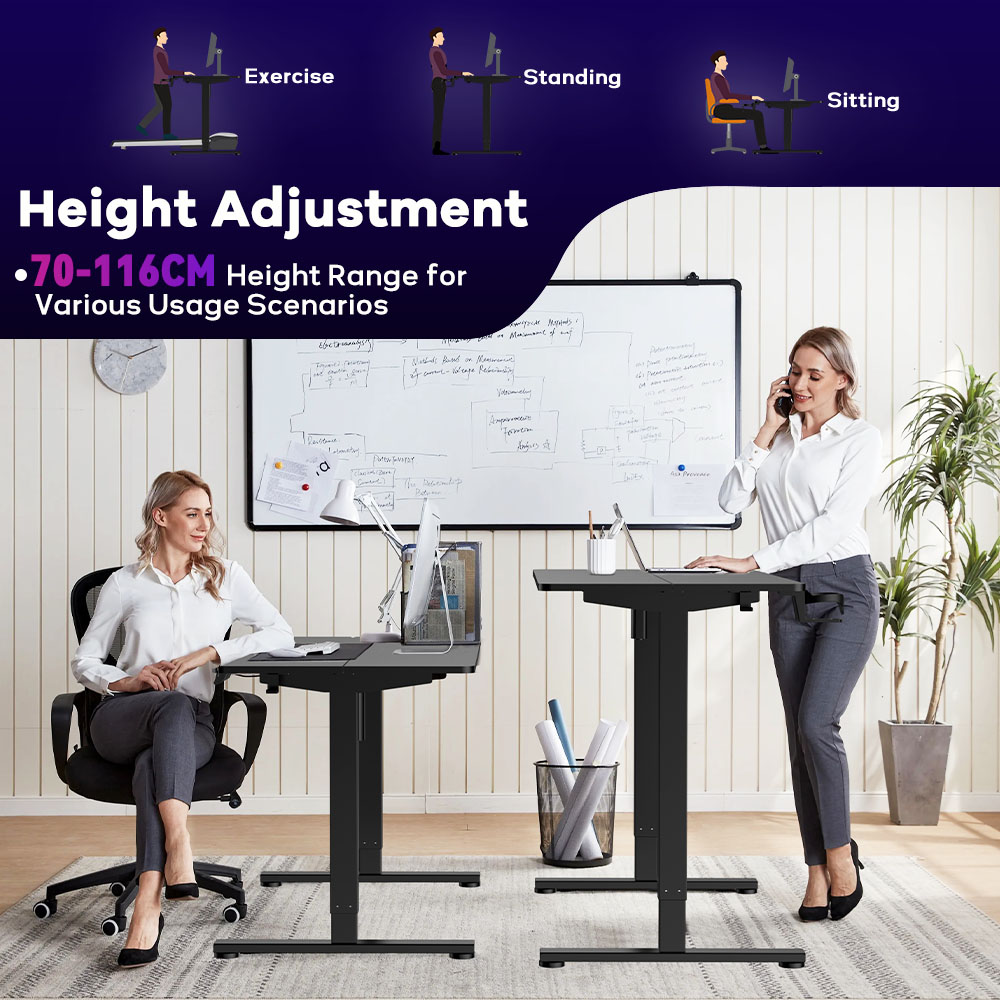 Height-Adjustable Electric Desk with Memory Smart Pannel Standing Desk, Adjustable Computer Desk Office Table for Home Office
