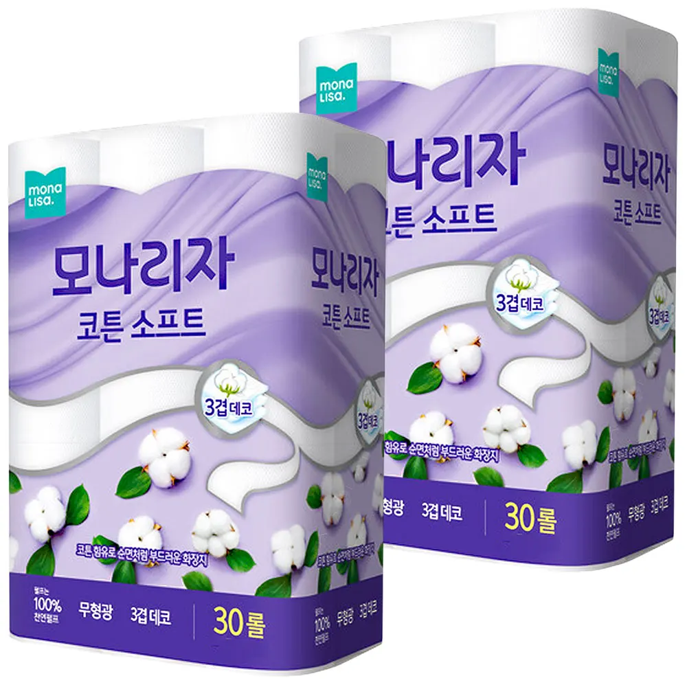 모나리자 코튼소프트 3겹 25M 30롤 2개