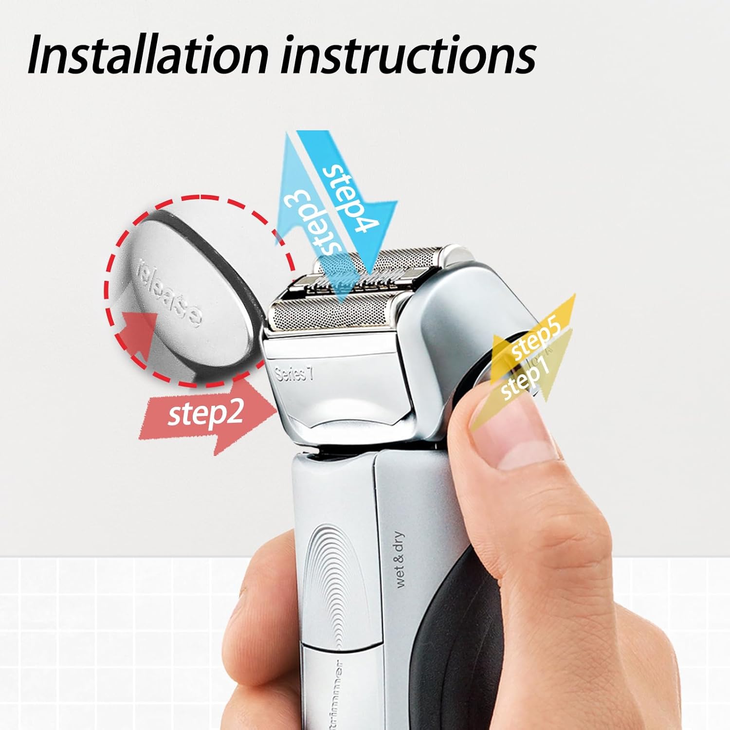 LISI 70S Vervanging Hoofd Fit voor Braun Series 7 S7 720cc 750cc 760cc 790cc 799 797 Folie en Cutter Scheerapparaat Vervanging hoofden