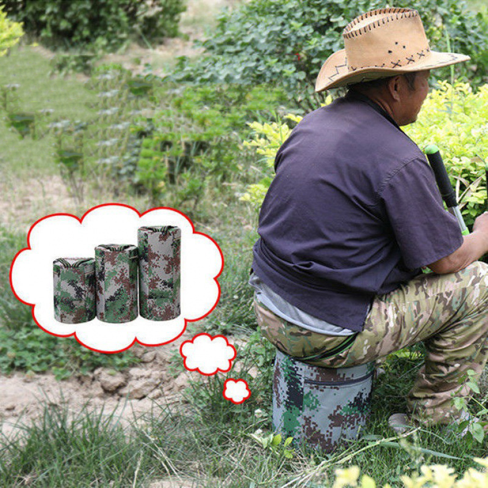 1Pc Gardening Stool Footstool Wearable Work seat Heavy Duty Garden Seat Stool Portable for Children Adults Home Yard Backpacking