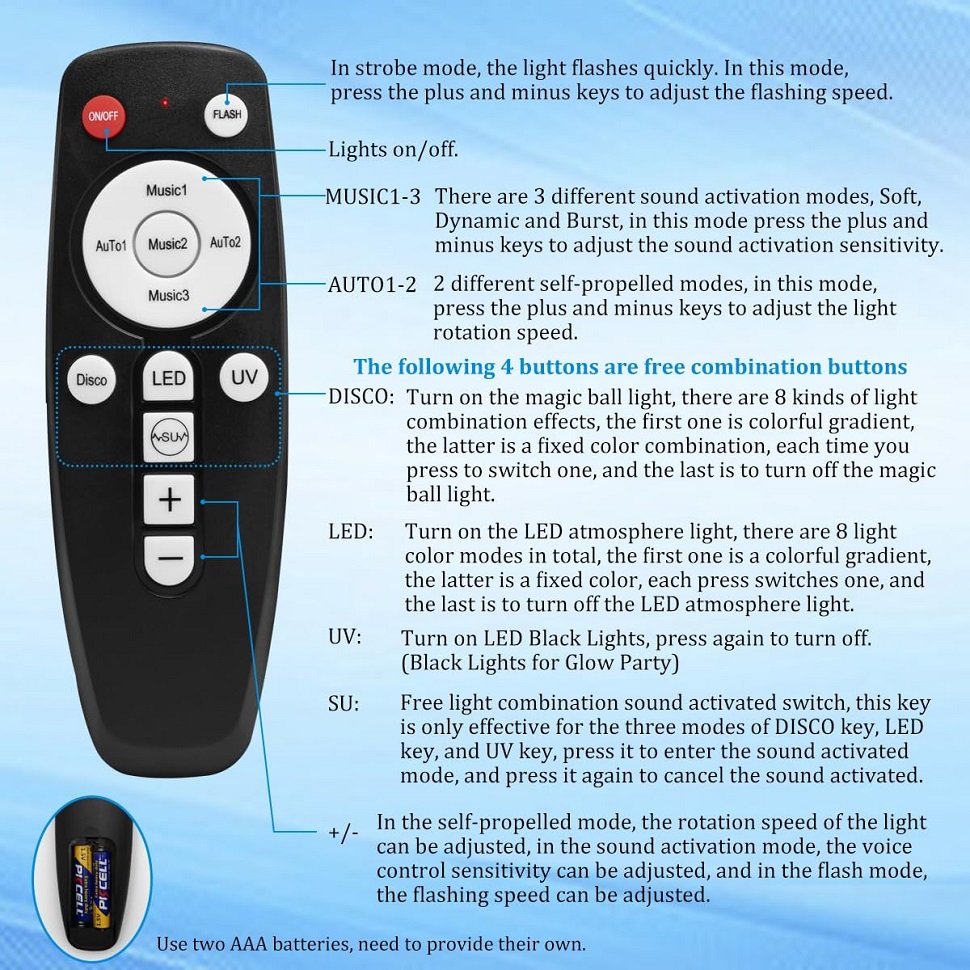 ไฟปาร์ตี้ Dj Disco Ball Lights ควบคุมเสียง Strobe Stage ไฟสีสันวันเกิดคริสต์มาส Party ตกแต่ง