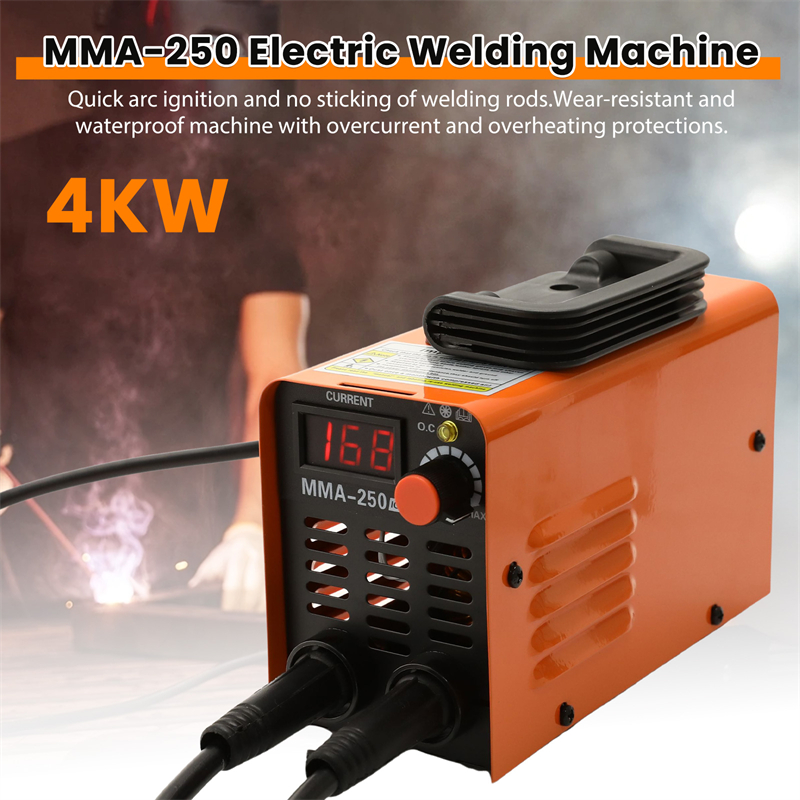 4000W MMA-250 Portable Welding Machine Inverter Arc Electric Welder Current Adjustable Compact Welding Machine EU Plug