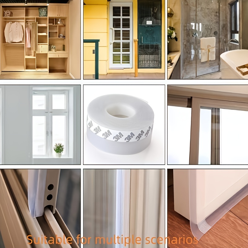 3M/5M Door Bottom Seal Strip Weather Window Rubber Seal Weatherstrip Windproof Dust Self Adhesive Door Windshield Sealing Tape