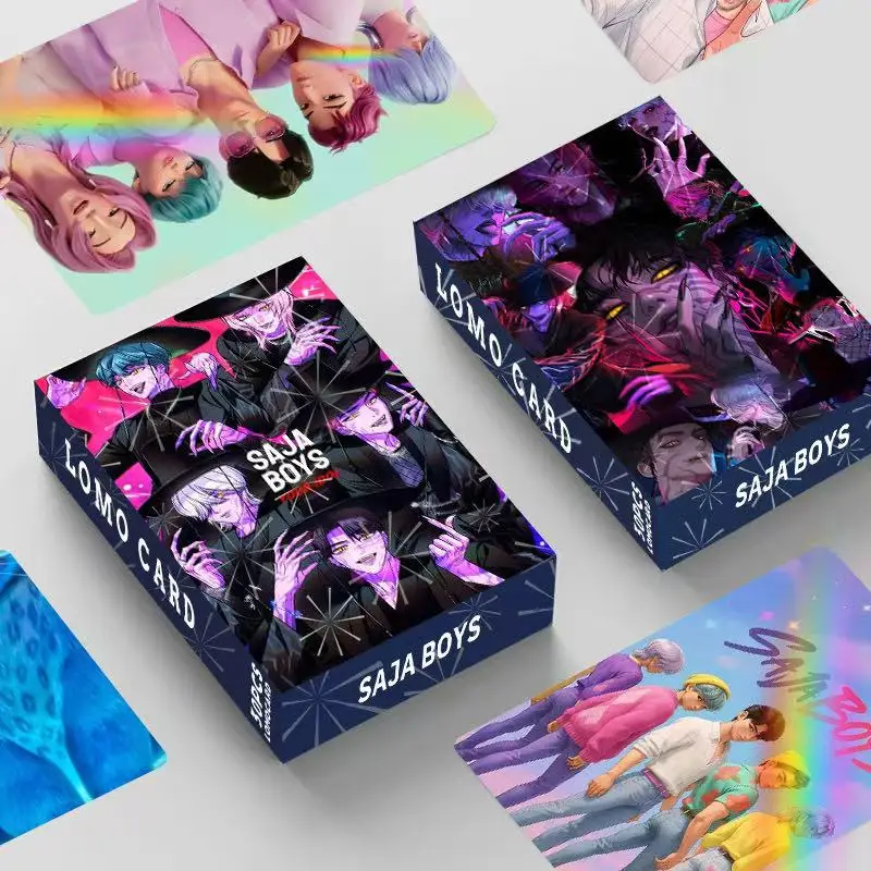 30-teiliges K-POP Demon Hunters HUNTR/X & Saja Holografisches LOMO-Karten-Set für Jungen – doppelseitige HD-Fotokarten mit Aufklebern, Anime-Kolle