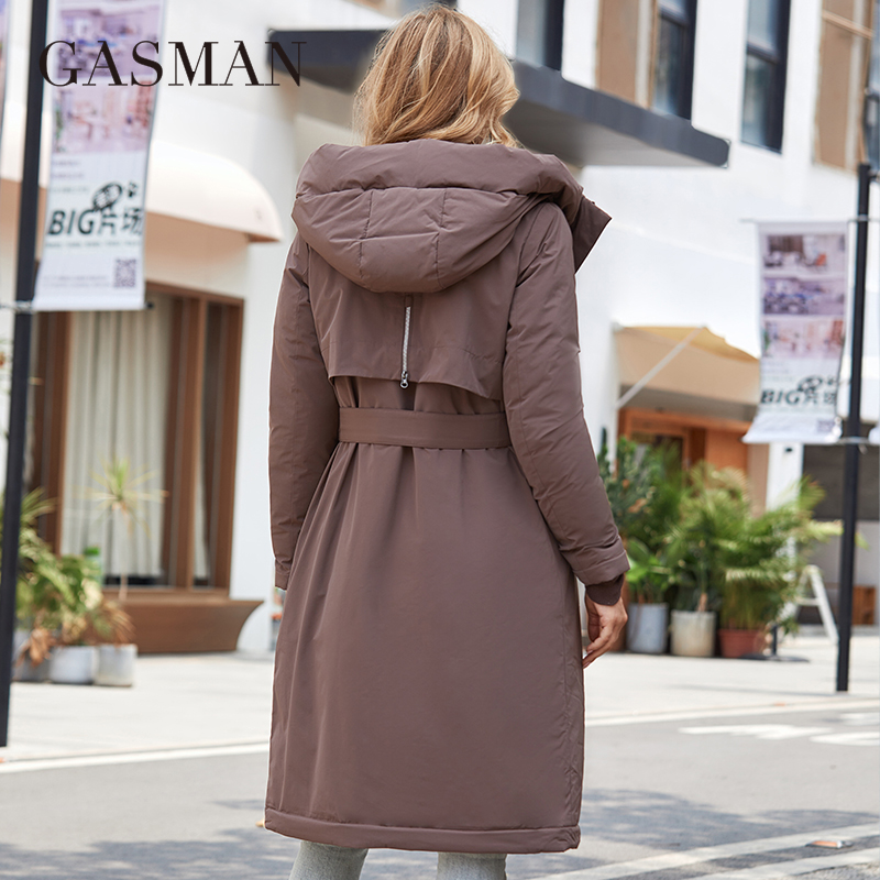 Gasmam-女性の冬のジャケット,ポケット付きの暖かいロングジッパー,クラシックなスタイル,GM-82160