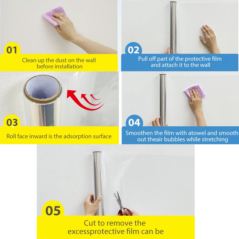 Papel de parede transparente cozinha adsorção eletrostática película protetora à prova de óleo adesivo de parede filme decorativo papéis de parede casa