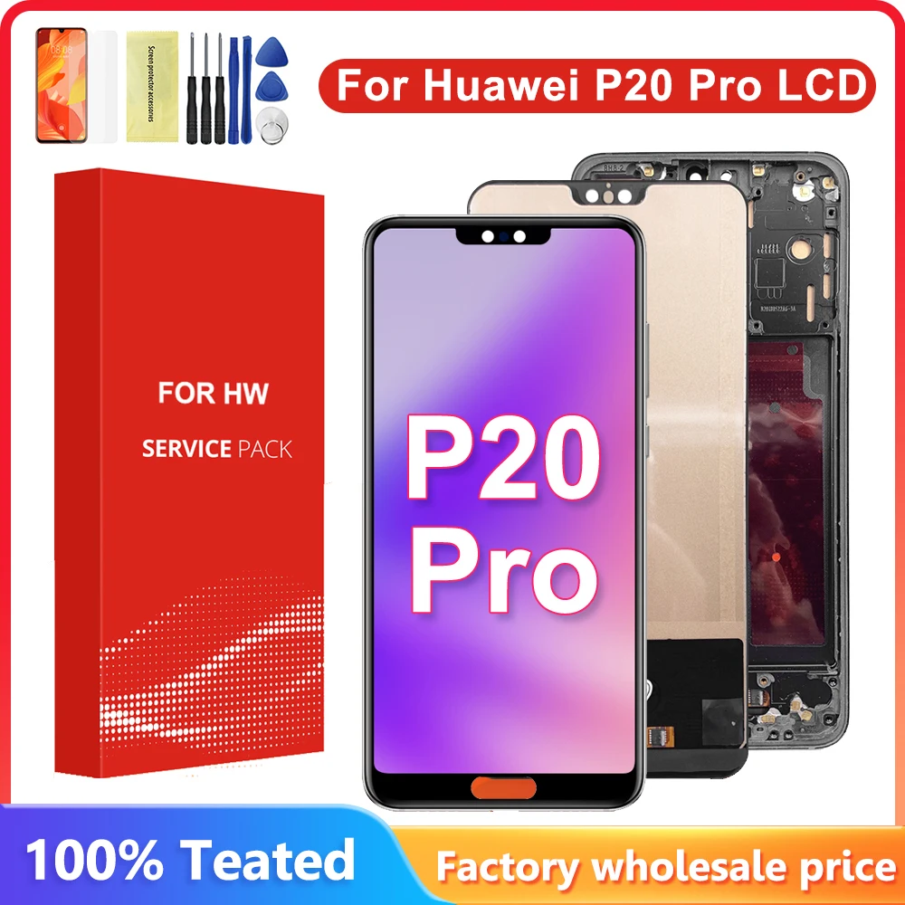 6.1 ''Display Für Huawei P20 Pro LCD Display Rahmen Touchscreen Digitizer Montage Für Huawei P20 Pro CLT-L09 CLT-L29 LCD bildschirm