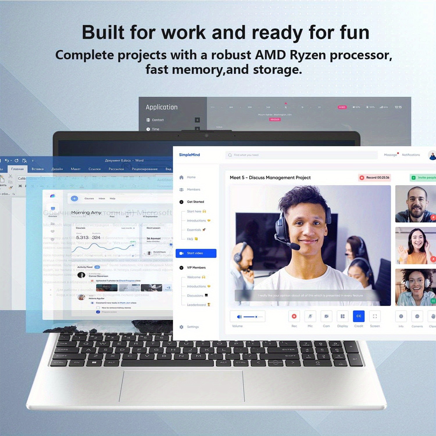 HP 255 G10 15.6" FHD Business Laptop,AMD Ryzen 5 7530U,64GB RAM,2TB SSD,Numeric Keypad,Wi-Fi 6,Windows 11 Home