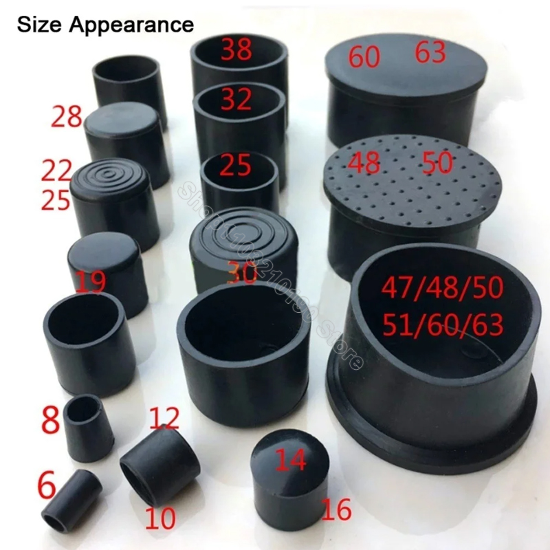 ラウンドゴム椅子脚パッド 6/8/10/12/14/16/20/25/30-120 ミリメートル家具足テーブルエンドプラグ PVC ミュート滑り止め床プロテクターキャップ