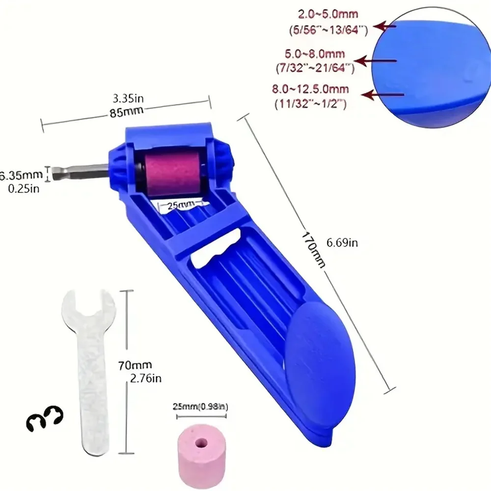 1pc Portable Drill Bit Sharpener With Grinding Wheel For Quick And Easy Sharpening Of Nail Drill Bits, Sharp And Ready