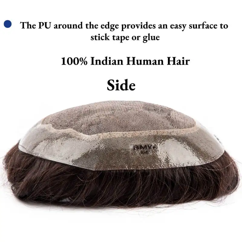 ชายผม Prosthesis Toupee ผู้ชาย Mono & นุ่ม Pu ผู้ชาย Wigs 6 "เปลี่ยน Exhuast Systemes หน่วย100% มนุษย์ชายผมวิกผม
