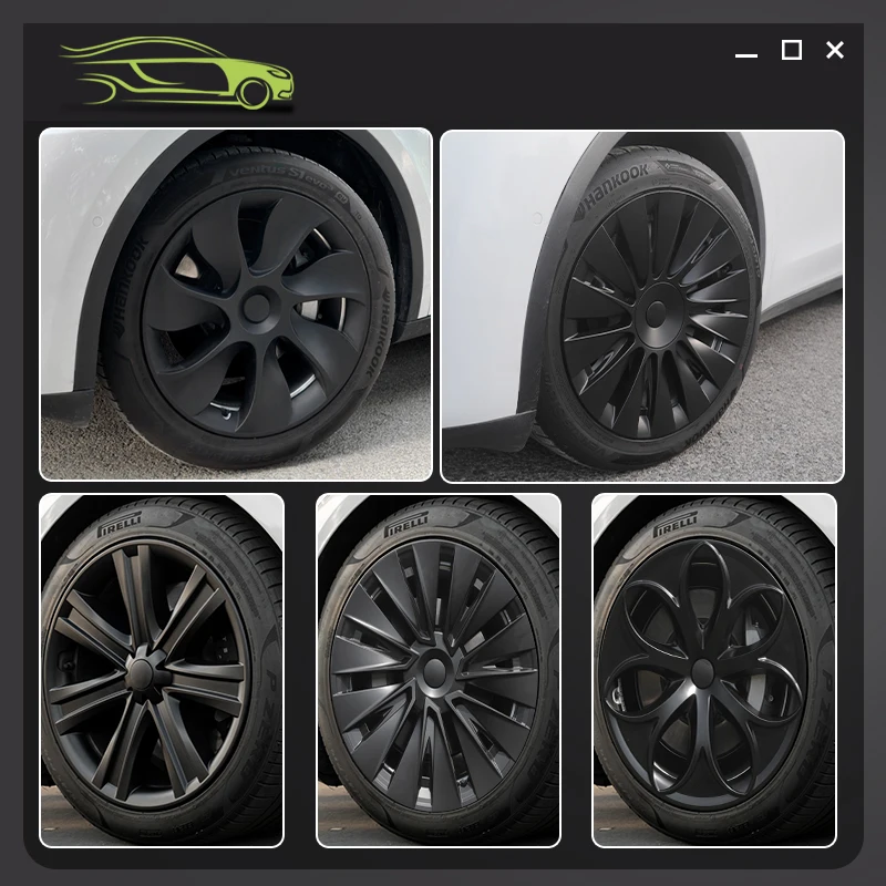 4er-Set Radkappen für Tesla Model Y 2020–2024 – 19 Zoll – Zyklon-Design für rechte & linke Seite – Ersatz-Radabdeckungen