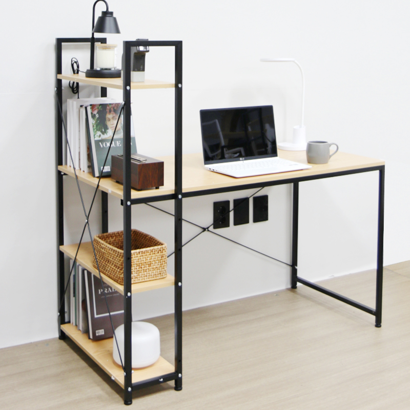 이지라이프 에디 H형 1200*600 서제 선반 책장형 조립식 책상 테이블 2color