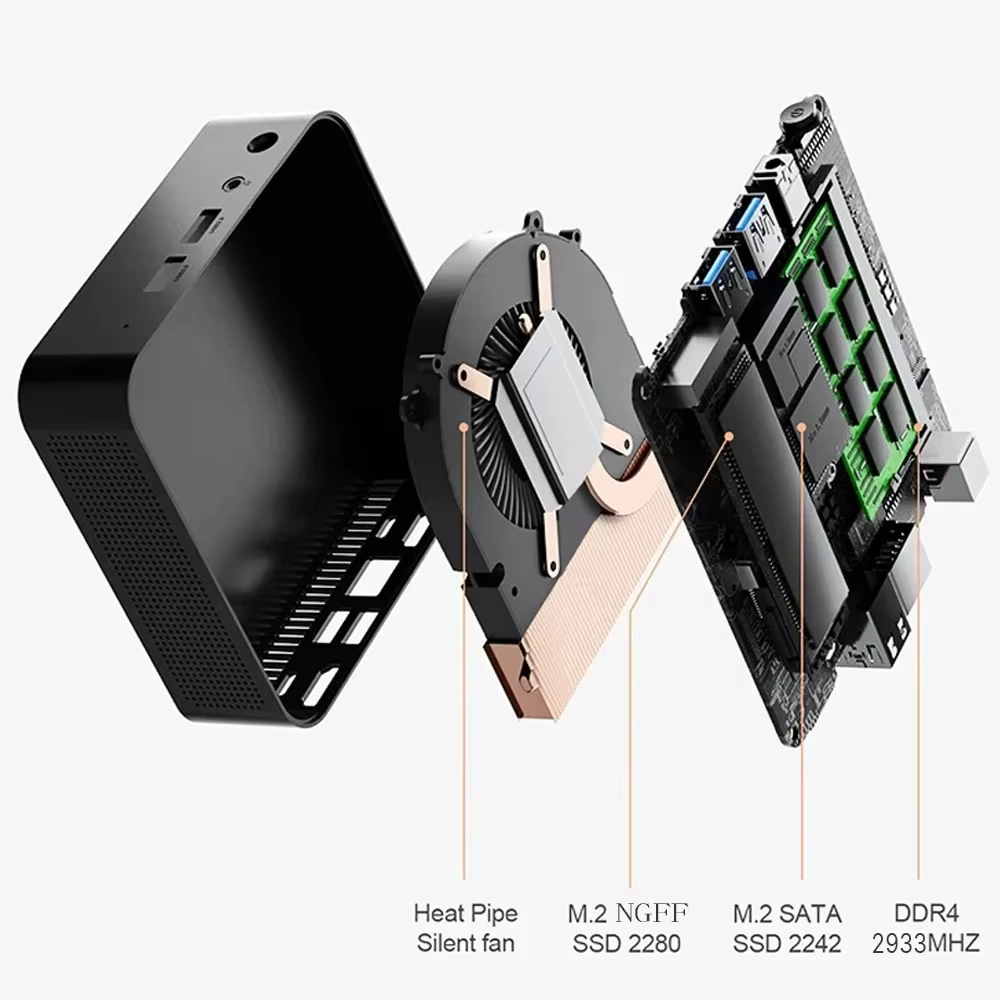 Escritorios Mini Pc de bolsillo Intel I9 8950HK Computadora PC Wifi 6 Mini PC Gamer Computadora de estudio Windows 11 Mini pc 16GB RAM 1TB SSD