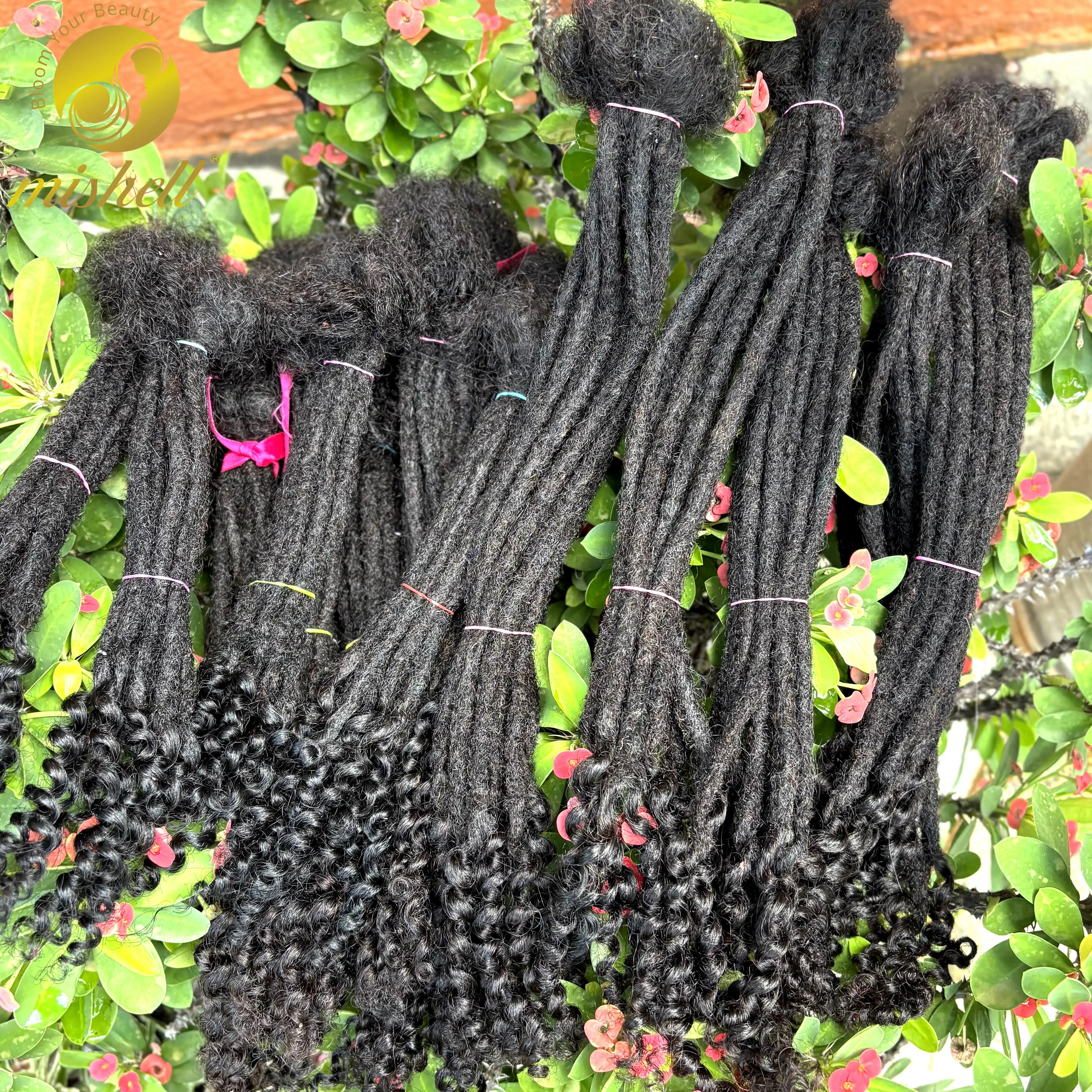 Extension Loc cheveux humains avec extrémités bouclées 8-14 pouces 100% cheveux humains à la main Inter Loc Extension Dreadlock pour hommes femmes enfants