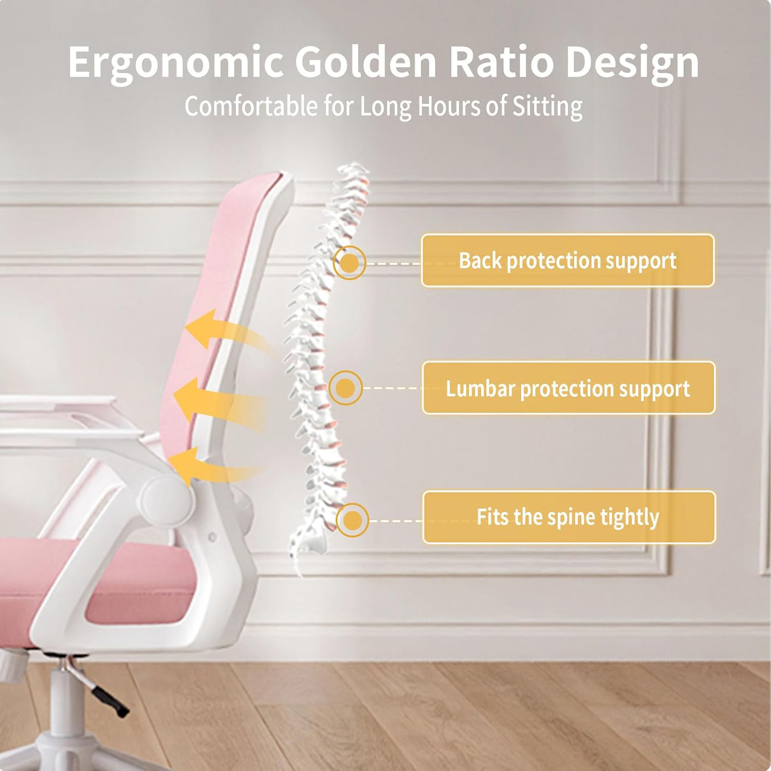 naspaluro Ergonomic Office Chair Desk Chairs Height Adjustable Gaming Chair Executive Work Chair Armrest Lumbar Support for Home