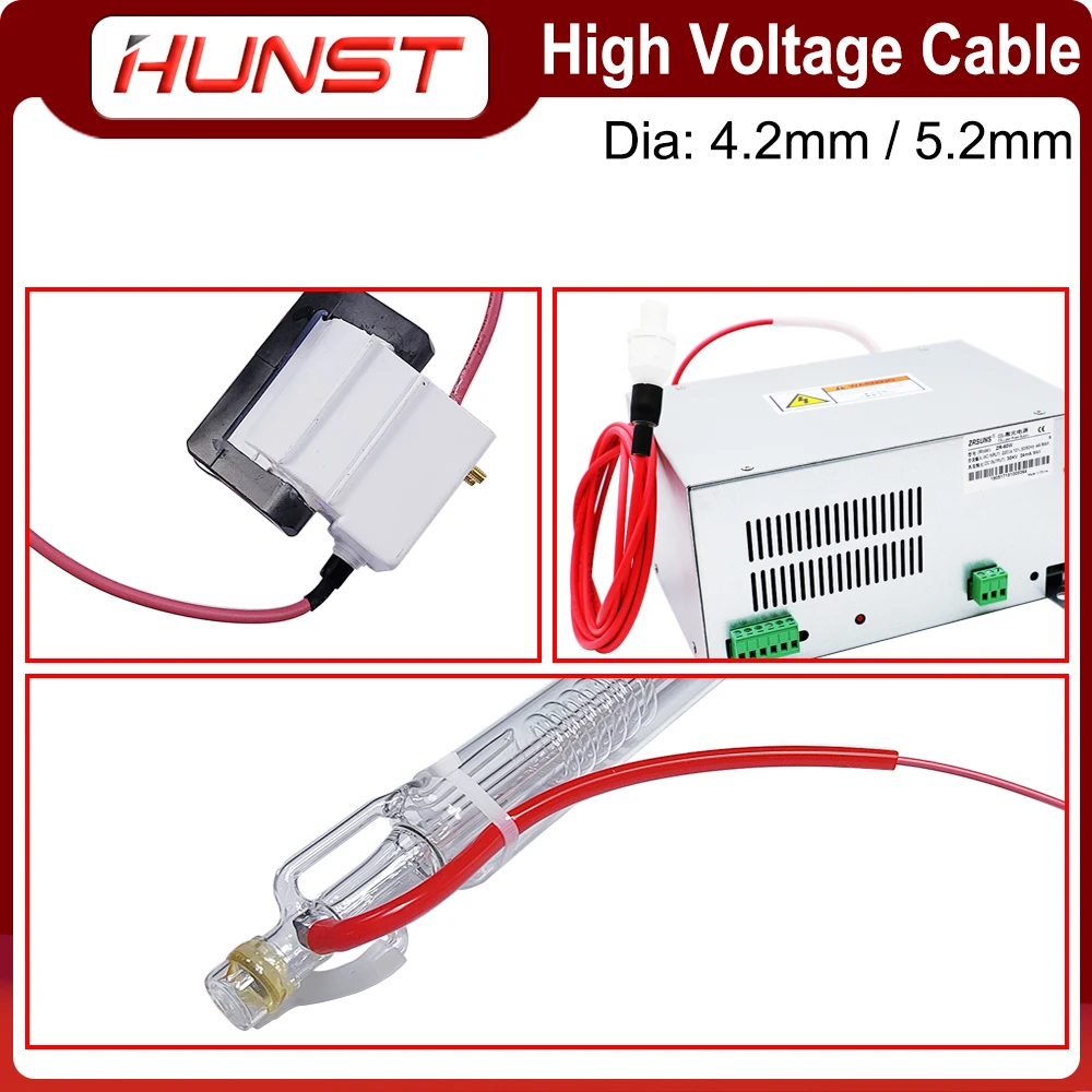 HUNST/3/5/10 Mét Dây Cao Áp Cho CO2 Laser Cung Cấp Điện Và Laser Ống Chữ Khắc Laser và Cắt.
