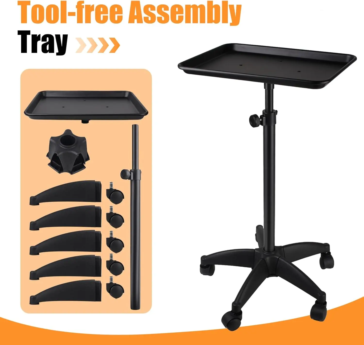 360° Rotating Beauty Salon Cart with Wheels - Organizer with Adjustable Height, Ultimate Salon Utility Cart