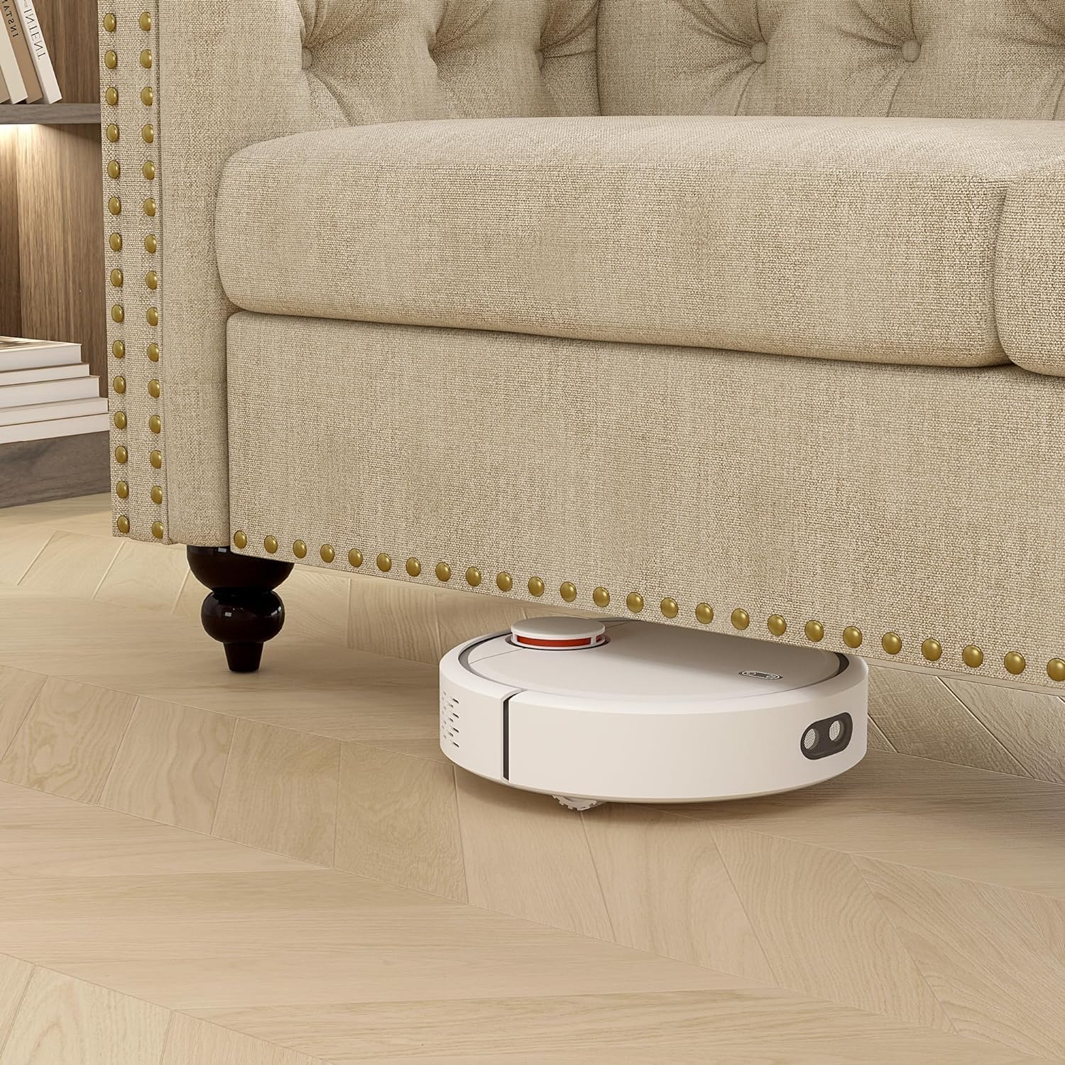 mcc direct Large 2 seater Chesterfield Style Button back Sofa, Couch Linen Fabric Settee for Living Room Office Bedroom Victoria