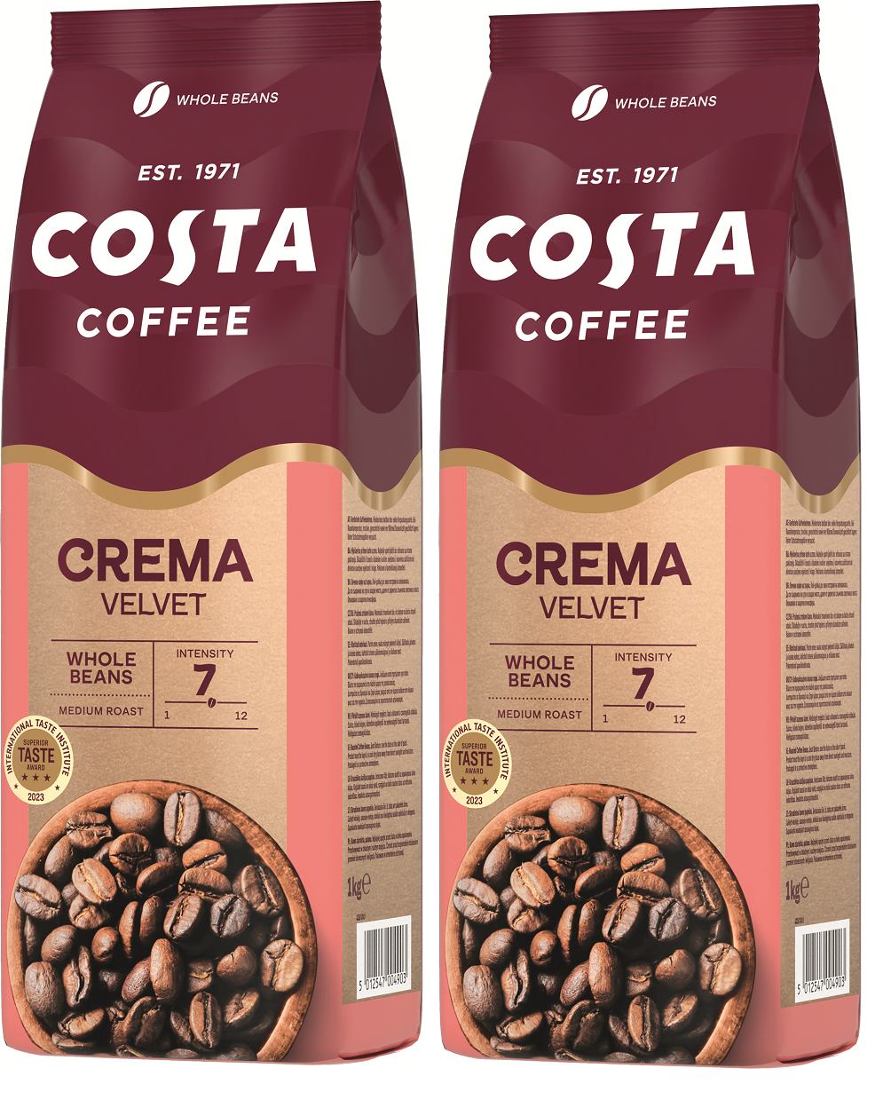 2x Kawa ziarnista COSTA COFFEE Crema Velvet 1kg