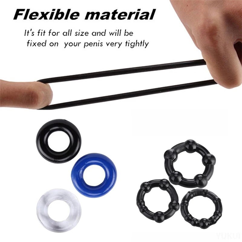 3 Pcs/Set Penis Rings Cock Rings Penis Trainer Stronger Erection Delay Ejaculation High Elasticity Time Lasting Sex Toys for Men