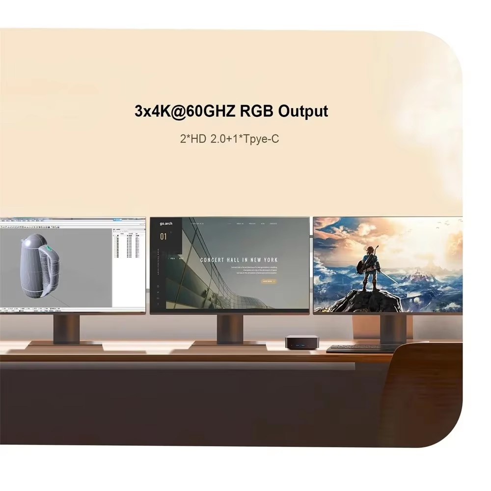 Escritorios Mini Pc de bolsillo Intel I9 8950HK Computadora PC Wifi 6 Mini PC Gamer Computadora de estudio Windows 11 Mini pc 16GB RAM 1TB SSD