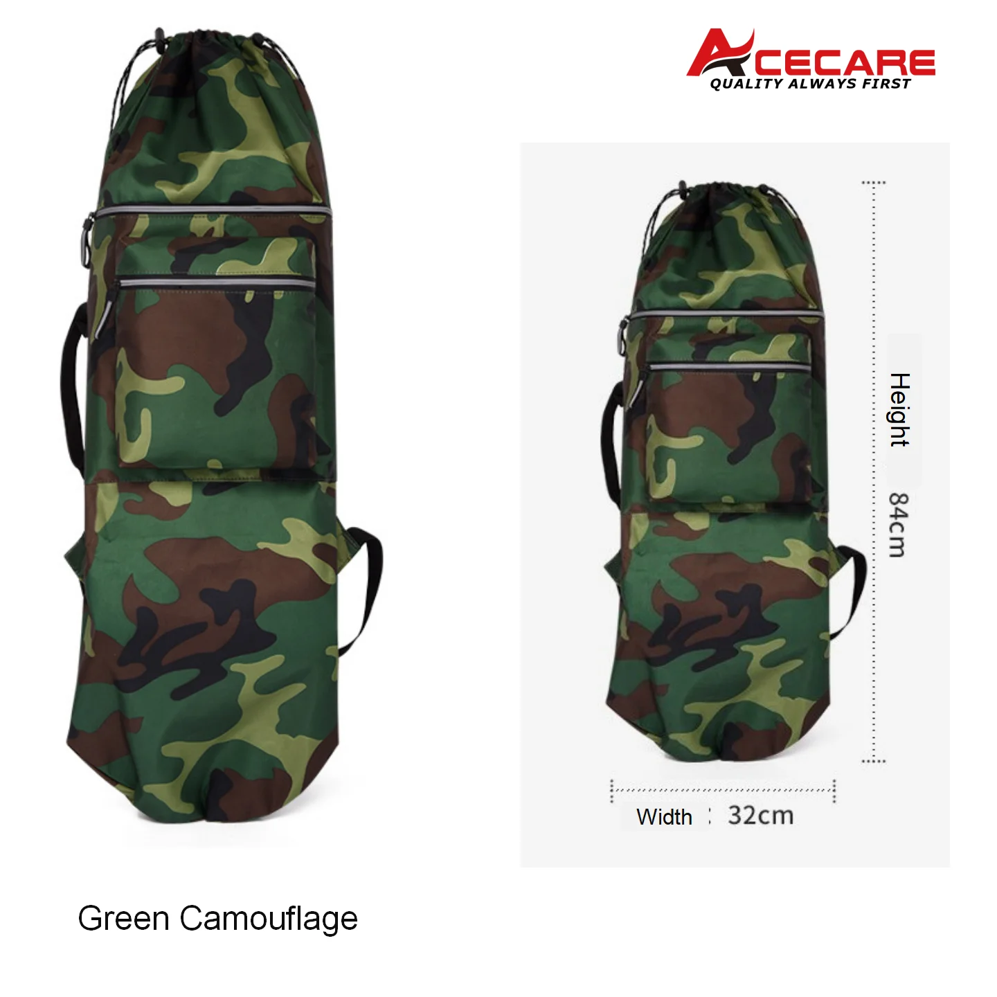 Acecare Carrying Backpack Durable Waterproof Oxford Fabric in Multiple Patterns Skateboard Backpack Carry Bag
