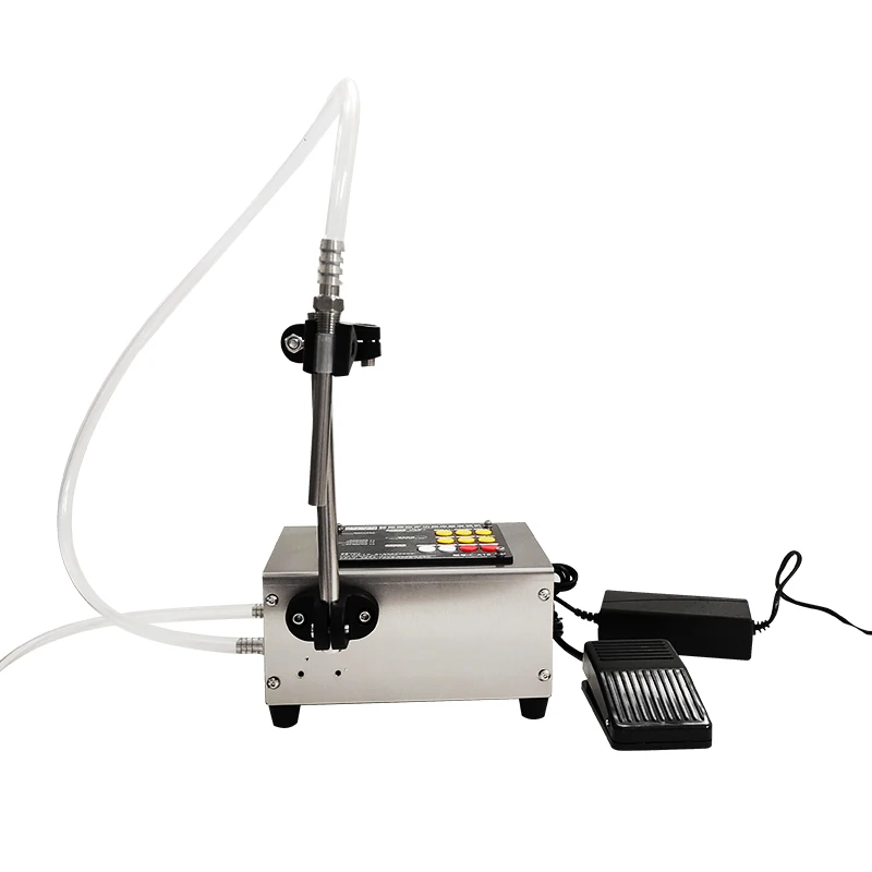 New multi-functional single-head CNC liquid filling machine Pedal diaphragm pump compatible with conveyor belt for wine, essence